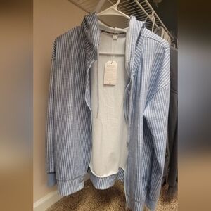 BUNDLE - Blue Striped Zip-Up J